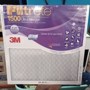 3M Filtrete  21 × 21 X 1 MPR 1500 Ultra Allergen Reduction Air Filter High NEW